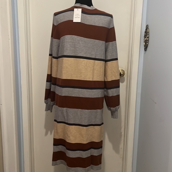 NWT Striped Long Sleeve Cardigan Duster - Picture 4 of 8